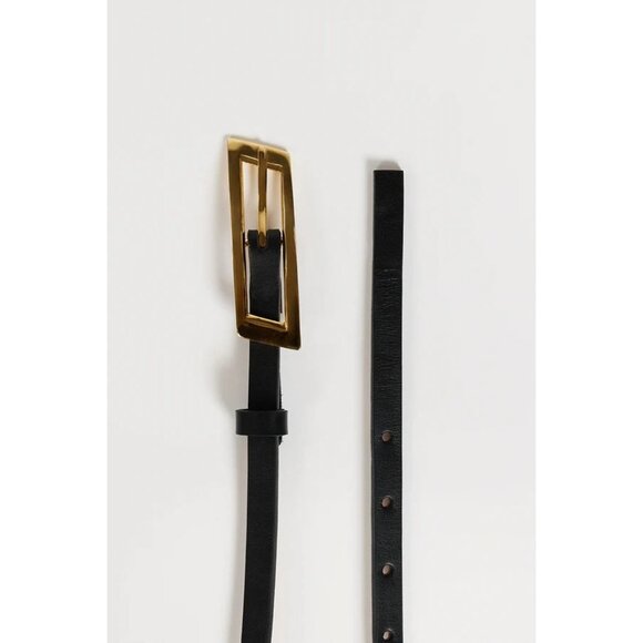 Heaven Mayhem Capsule Belt in Black & Gold Small New Womens Skinny Buckle - Picture 8 of 10